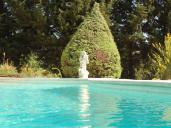 Photo de la piscine et de la statuette